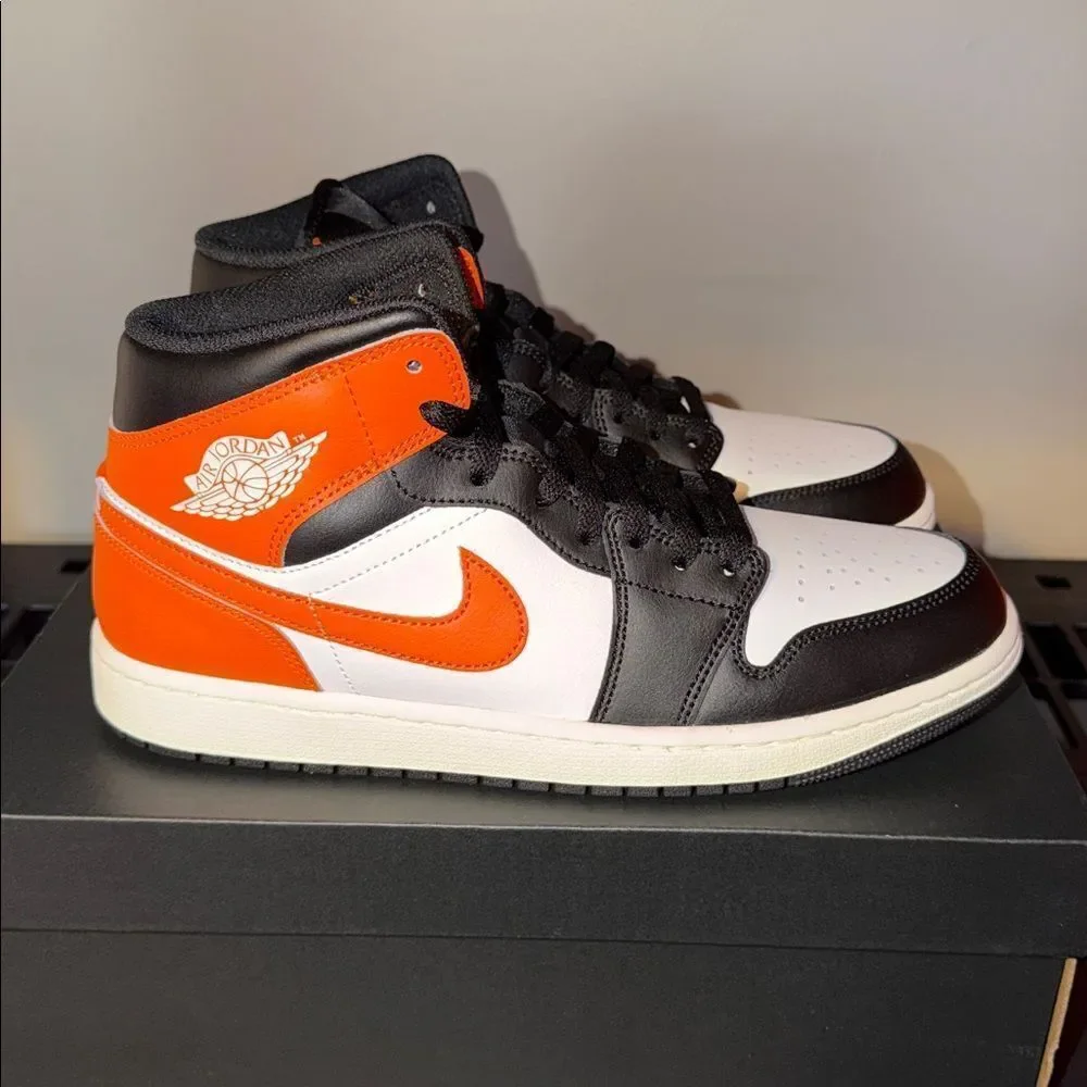 Air Jordan 1 Mid Starfish Orange Black DQ8426-801 Men’s Size 10